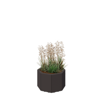 Terasest lillekast - Kaheksanurk - 48,3 x 48,3 x 30 cm - RAL7016 matt (antratsiithall) - Põhjalauaga - Jalgadega