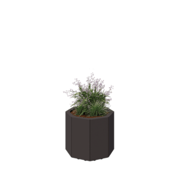 Terasest lillekast - Kaheksanurk - 48,3 x 48,3 x 40 cm - RAL7016 matt (antratsiithall) - Põhjalauaga - Jalgadega