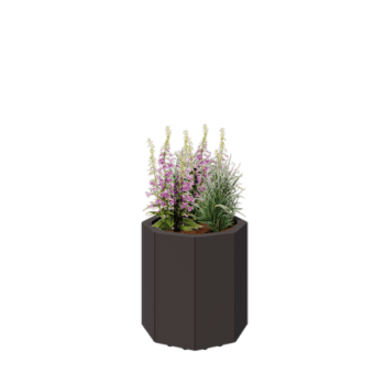 Terasest lillekast - Kaheksanurk - 48,3 x 48,3 x 50 cm - RAL7016 matt (antratsiithall) - Põhjalauaga - Jalgadega