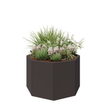 Terasest lillekast - Kaheksanurk - 96,6 x 96,6 x 60 cm - RAL7016 matt (antratsiithall) - Ilma põhjalauata