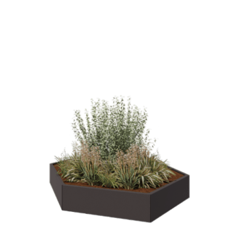Terasest lillekast - Kuusnurk - 199,3 x 173,2 x 30 cm - RAL7016 matt (antratsiithall) - Ilma põhjalauata