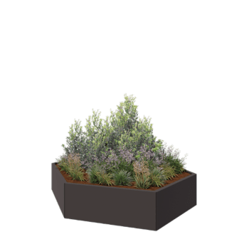 Terasest lillekast - Kuusnurk - 199,3 x 173,2 x 40 cm - RAL7016 matt (antratsiithall) - Ilma põhjalauata