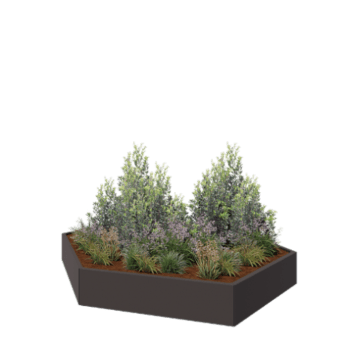Terasest lillekast - Kuusnurk - 239,3 x 207,8 x 30 cm - RAL7016 matt (antratsiithall) - Ilma põhjalauata