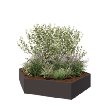 Terasest lillekast - Kuusnurk - 239,3 x 207,8 x 40 cm - RAL7016 matt (antratsiithall) - Ilma põhjalauata