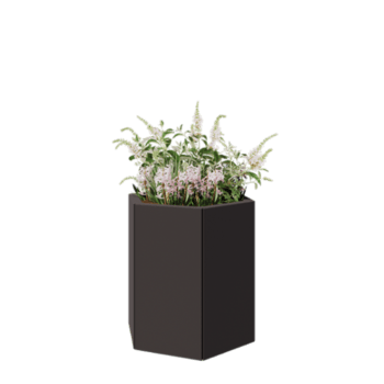 Terasest lillekast - Kuusnurk - 59,3 x 52 x 60 cm - RAL7016 matt (antratsiithall) - Ilma põhjalauata