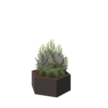 Terasest lillekast - Kuusnurk - 79,3 x 69,3 x 30 cm - RAL7016 matt (antratsiithall) - Ilma põhjalauata