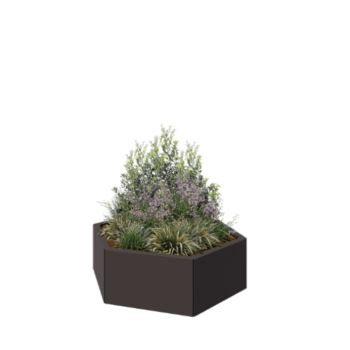 Terasest lillekast - Kuusnurk - 99,3 x 86,6 x 30 cm - RAL7016 matt (antratsiithall) - Ilma põhjalauata