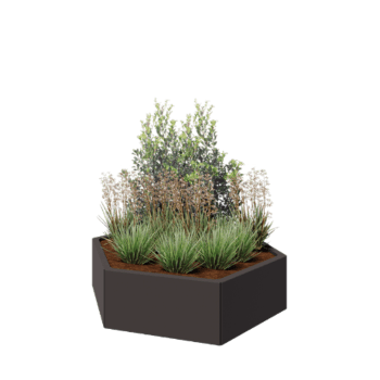 Terasest lillekast - Kuusnurk - 119,3 x 103,9 x 30 cm - RAL7016 matt (antratsiithall) - Ilma põhjalauata