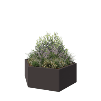 Terasest lillekast - Kuusnurk - 119,3 x 103,9 x 40 cm - RAL7016 matt (antratsiithall) - Ilma põhjalauata