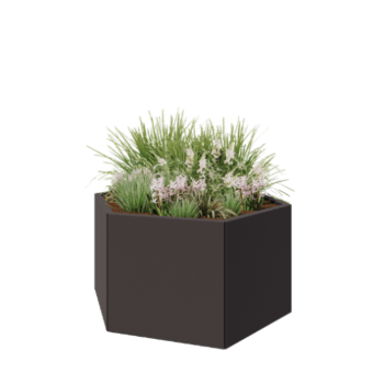Terasest lillekast - Kuusnurk - 119,3 x 103,9 x 60 cm - RAL7016 matt (antratsiithall) - Ilma põhjalauata