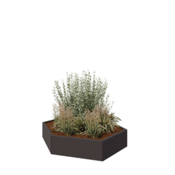 Terasest lillekast - Kuusnurk - 159,3 x 138,6 x 30 cm - RAL7016 matt (antratsiithall) - Ilma põhjalauata