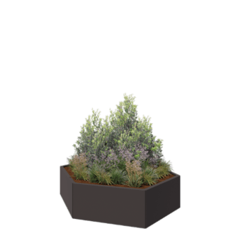 Terasest lillekast - Kuusnurk - 159,3 x 138,6 x 40 cm - RAL7016 matt (antratsiithall) - Ilma põhjalauata