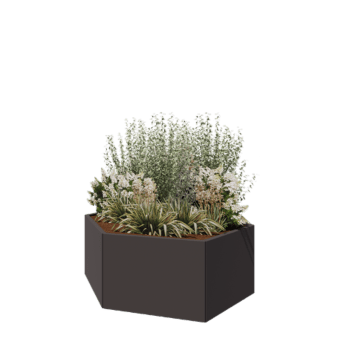 Terasest lillekast - Kuusnurk - 159,3 x 138,6 x 60 cm - RAL7016 matt (antratsiithall) - Ilma põhjalauata