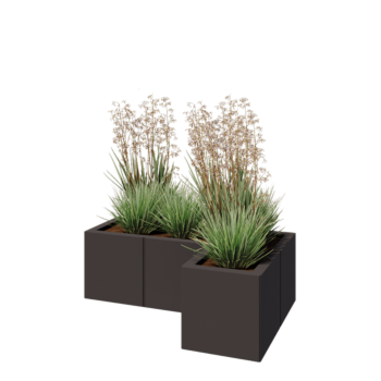 Terasest lillekast - L-kuju - 90 x 60 x 30 cm - Muu RAL värv - Põhjalauaga