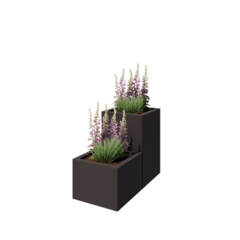 Terasest lillekast - 2-osaline astmemudel  - 80 x 40 x 60 cm - RAL7016 matt (antratsiithall) - Põhjalauaga