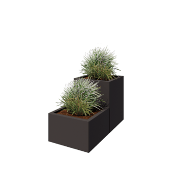 Terasest lillekast - 2-osaline astmemudel  - 100 x 50 x 60 cm - RAL7016 matt (antratsiithall) - Ilma põhjalauata