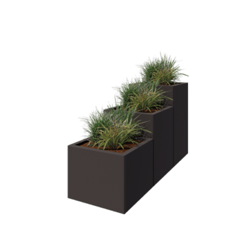 Terasest lillekast - 3-osaline astmemudel  - 150 x 50 x 80 cm - RAL7016 matt (antratsiithall) - Ilma põhjalauata