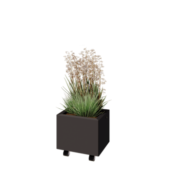 Terasest lillekast - Ristkülik - 40 x 30 x 30 cm - Muu RAL värv - Põhjalauaga - Ratastega