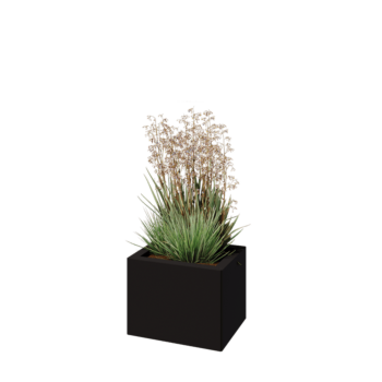 Terasest lillekast - Ristkülik - 40 x 30 x 30 cm - RAL9005 matt (must) - Ilma põhjalauata