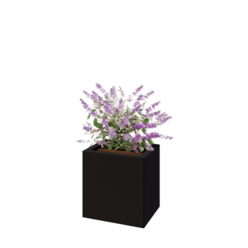 Terasest lillekast - Ristkülik - 40 x 30 x 40 cm - RAL9005 matt (must) - Ilma põhjalauata