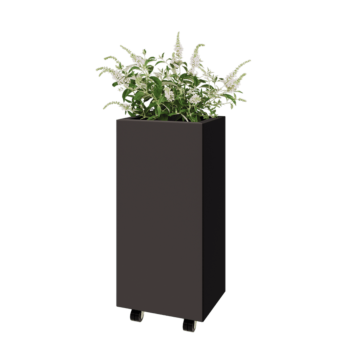 Terasest lillekast - Ristkülik - 40 x 30 x 80 cm - Muu RAL värv - Põhjalauaga - Ratastega