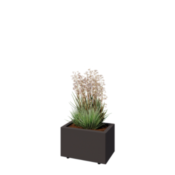 Terasest lillekast - Ristkülik - 50 x 30 x 30 cm - RAL7016 matt (antratsiithall) - Põhjalauaga - Jalgadega
