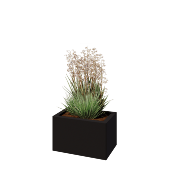 Terasest lillekast - Ristkülik - 50 x 30 x 30 cm - RAL9005 matt (must) - Ilma põhjalauata