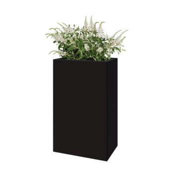 Terasest lillekast - Ristkülik - 50 x 30 x 80 cm - RAL9005 matt (must) - Ilma põhjalauata