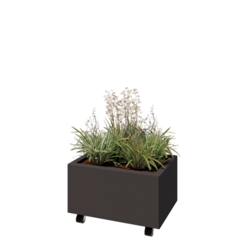 Terasest lillekast - Ristkülik - 60 x 40 x 30 cm - Muu RAL värv - Põhjalauaga - Ratastega