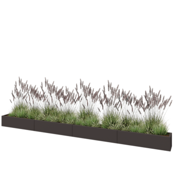 Terasest lillekast XXL - Ristkülik - 480 x 30 x 30 cm - RAL7016 matt (antratsiithall) - Ilma põhjalauata