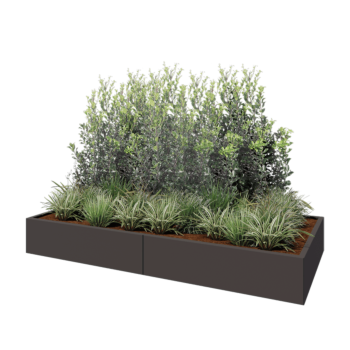 Terasest lillekast XXL - Ristkülik - 240 x 100 x 30 cm - Muu RAL värv - Põhjalauaga