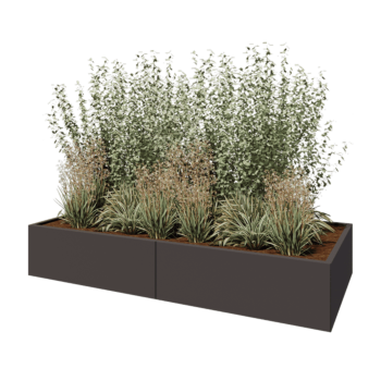 Terasest lillekast XXL - Ristkülik - 240 x 100 x 40 cm - Muu RAL värv - Põhjalauaga