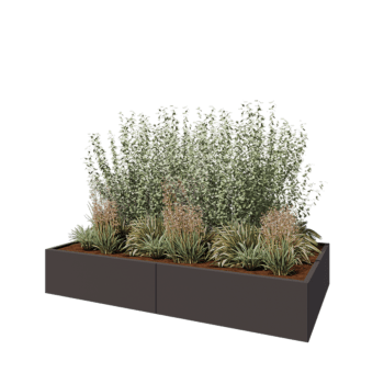Terasest lillekast XXL - Ristkülik - 240 x 120 x 40 cm - RAL7016 matt (antratsiithall) - Põhjalauaga