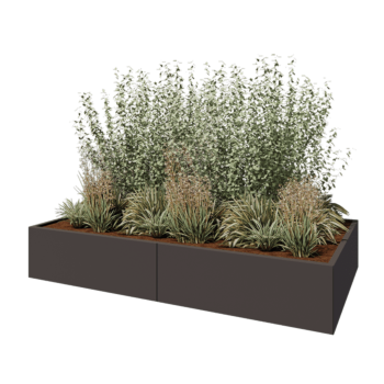 Terasest lillekast XXL - Ristkülik - 240 x 120 x 40 cm - Muu RAL värv - Põhjalauaga