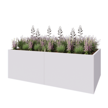 Terasest lillekast XXL - Ristkülik - 240 x 120 x 80 cm - RAL9010 matt (valge) - Ilma põhjalauata