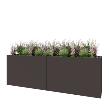 Terasest lillekast XXL - Ristkülik - 240 x 50 x 80 cm - RAL7016 matt (antratsiithall) - Põhjalauaga