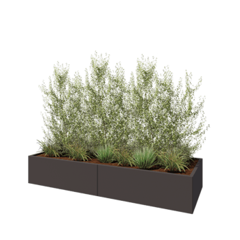 Terasest lillekast XXL - Ristkülik - 240 x 80 x 40 cm - RAL7016 matt (antratsiithall) - Põhjalauaga