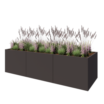 Terasest lillekast XXL - Ristkülik - 300 x 100 x 80 cm - RAL7016 matt (antratsiithall) - Ilma põhjalauata