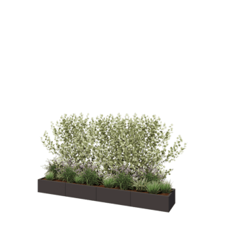 Terasest lillekast XXL - Ristkülik - 320 x 50 x 30 cm - RAL7016 matt (antratsiithall) - Põhjalauaga