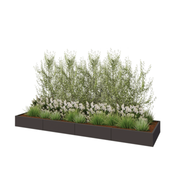 Terasest lillekast XXL - Ristkülik - 400 x 100 x 30 cm - Muu RAL värv - Ilma põhjalauata