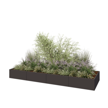 Terasest lillekast XXL - Ristkülik - 400 x 120 x 40 cm - RAL7016 matt (antratsiithall) - Ilma põhjalauata