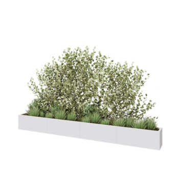 Terasest lillekast XXL - Ristkülik - 400 x 30 x 40 cm - RAL9010 matt (valge) - Ilma põhjalauata