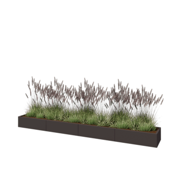 Terasest lillekast XXL - Ristkülik - 400 x 50 x 30 cm - RAL7016 matt (antratsiithall) - Ilma põhjalauata