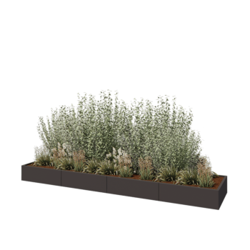 Terasest lillekast XXL - Ristkülik - 400 x 80 x 30 cm - Muu RAL värv - Ilma põhjalauata