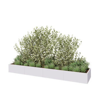 Terasest lillekast XXL - Ristkülik - 400 x 80 x 40 cm - RAL9010 matt (valge) - Ilma põhjalauata