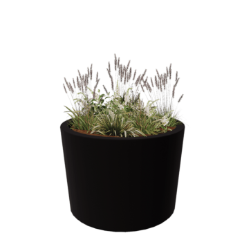 klaaskiudne lillekast - Kooniline - Ø 120 x 80 cm - RAL9005 matt (must) - Põhjaga