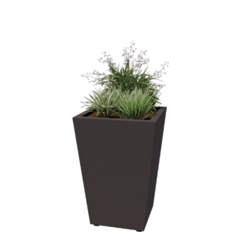 Terasest lillekast - Koonus - 60 x 60 x 81,5 cm - Keevitatud - RAL7016 matt (antratsiithall) - Põhjalauaga