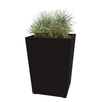 Terasest lillekast - Koonus - 80 x 80 x 101,5 cm - Keevitatud - RAL9005 matt (must) - Põhjalauaga