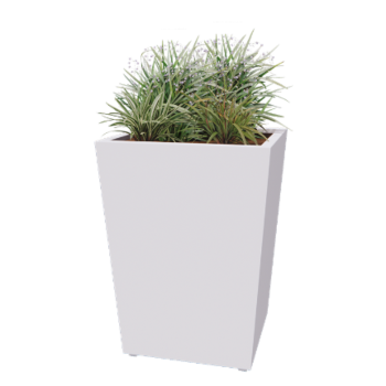 Terasest lillekast - Koonus - 80 x 80 x 101,5 cm - Keevitatud - RAL9010 matt (valge) - Põhjalauaga