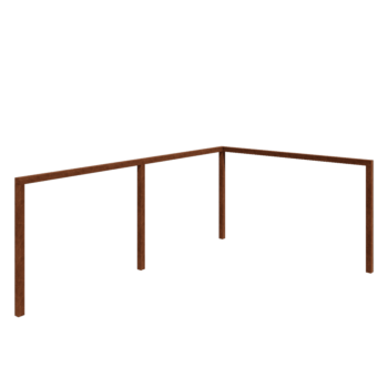 Corten terasest pergola - Nurk - 600 x 412 x 242 cm - Ilma betoonvundament